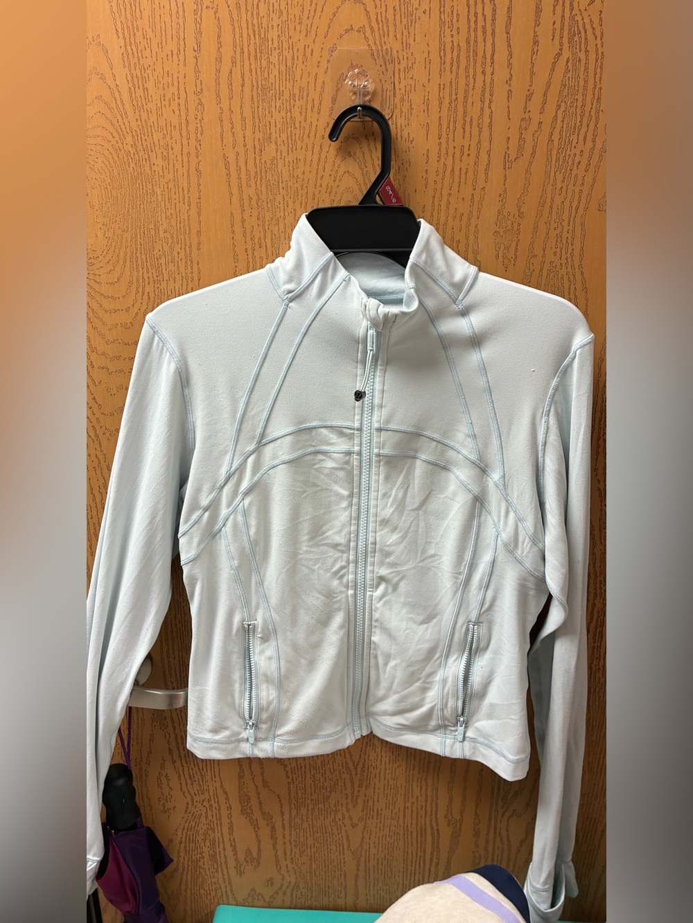 lululemon athletica Light Blue Zip-Up Bomber Jacket